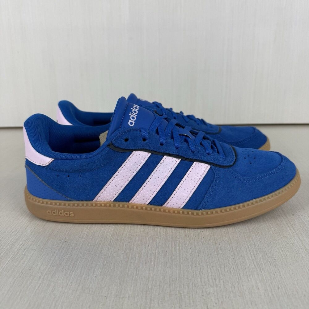 Adidas Breaknet Sleek Womens Size 8 Blue Pink Athletic Suede Shoes Sneakers - Picture 6 of 12